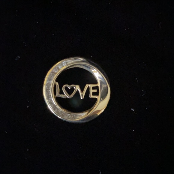 Gold and Diamond LOVE Pendant - Picture 2 of 8